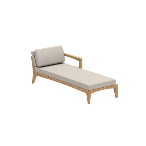 Royal Botania Lounge modulair Royal Botania Zenhit teakhouten Daybed met armleuning links of rechts. Verkrijgbaar in diverse stofferingen.