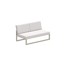 Royal Botania Lounge modulair Sand gepoedercoat aluminium / Pearl Grey / Stof categorie A Royal Botania Ninix Lounge modulaire twee zitsbank zonder armleuningen, verkrijgbaar in verschillende kleuren frame's en stofferingen