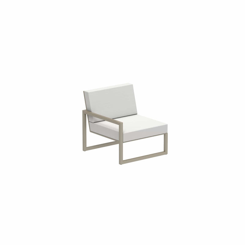 Royal Botania Lounge modulair Sand gepoedercoat aluminium / Pearl Grey / Stof categorie B Royal Botania Ninix Lounge modulaire module met armleuning rechts, verkrijgbaar in verschillende kleuren frame's en stofferingen