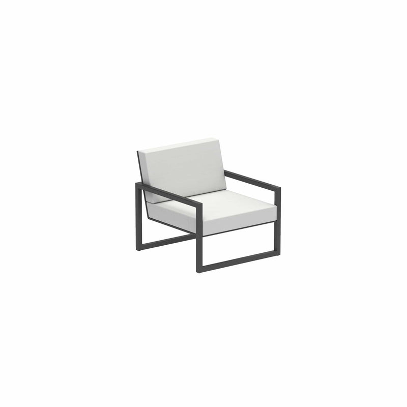 Royal Botania Lounge stoel Antraciet gepoedercoat aluminium / Zwart / Stof categorie B Royal Botania Ninix Lounge stoel, verkrijgbaar in verschillende kleuren frame's en stofferingen