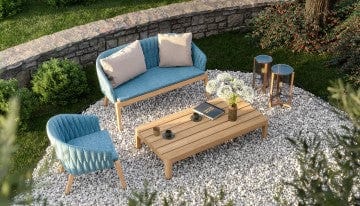 Royal Botania Lounge stoel Royal Botania Calypso loungestoel met verschillende kleuren stoffering.