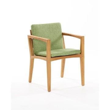 Royal Botania Stoel Met zit en rug kussen in stofcategorie A Royal Botania Zenhit teakhouten armstoel.