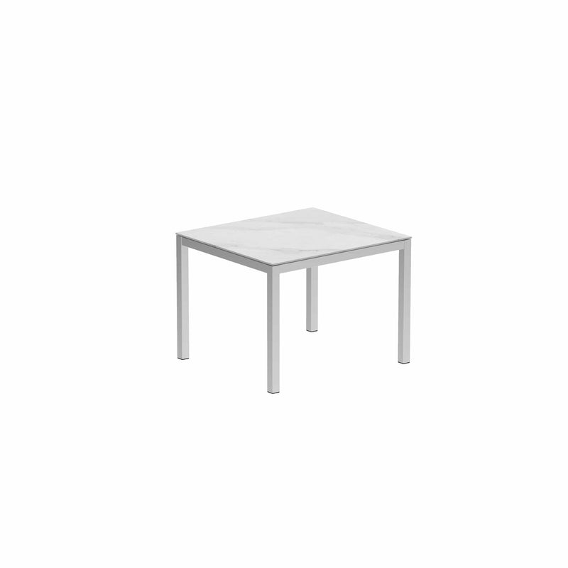 Royal Botania Tafel Electro Polished RVS / Ceramic Bianco Stattuario Royal Botania Taboela Tafel 100x90x75. Diverse kleuren frame's en tafelbladen mogelijk