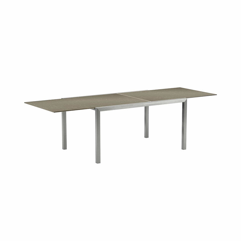 Royal Botania Tafel Geborsteld RVS / Ceramic pearl grey Royal Botania Taboela Tafel uitschuifbaar 270x100x73 met keramisch blad