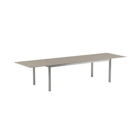 Royal Botania Tafel Geborsteld RVS / Ceramic pearl grey Royal Botania Taboela Tafel uitschuifbaar 340x100x75. Leverbaar in diverse kleuren en verschillende tafelbladen mogelijk