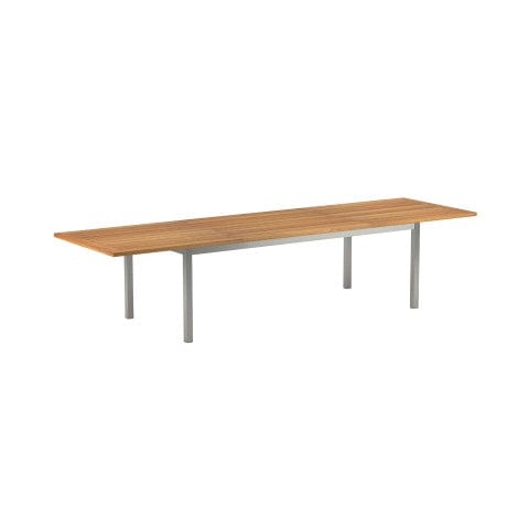 Royal Botania Tafel Geëlektropolijst RVS / Teak Royal Botania Taboela Tafel uitschuifbaar 340x100x75. Leverbaar in diverse kleuren en verschillende tafelbladen mogelijk