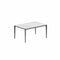 Royal Botania Tafel Gepoedercoat aluminium Antraciet / Bianco Statuario Royal Botania U-nite Tafel 100x150x75cm. Diverse kleuren frames en tafelbladen mogelijk.