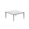 Royal Botania Tafel Gepoedercoat aluminium Antraciet / Bianco Statuario Royal Botania U-nite Tafel  150x150x75cm. Diverse kleuren frames en tafelbladen mogelijk.