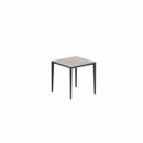 Royal Botania Tafel Gepoedercoat aluminium Antraciet / Cemento Luminoso Royal Botania U-nite Tafel 100x90x75cm. Diverse kleuren frames en tafelbladen mogelijk.