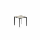 Royal Botania Tafel Gepoedercoat aluminium Antraciet / Ceppo Dolomitico Royal Botania U-nite Tafel 100x90x75cm. Diverse kleuren frames en tafelbladen mogelijk.