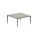 Royal Botania Tafel Gepoedercoat aluminium Antraciet / Ceppo Dolomitico Royal Botania U-nite Tafel  150x150x75cm. Diverse kleuren frames en tafelbladen mogelijk.