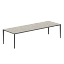 Royal Botania Tafel Gepoedercoat aluminium Antraciet / Ceppo Dolomitico Royal Botania U-nite Tafel 300x100x75cm. Diverse kleuren frames en tafelbladen mogelijk.