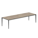 Royal Botania Tafel Gepoedercoat aluminium Antraciet / Terra Sabbia Royal Botania U-nite Tafel 300x100x75cm. Diverse kleuren frames en tafelbladen mogelijk.