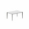 Royal Botania Tafel Gepoedercoat aluminium Brons / Bianco Statuario Royal Botania U-nite Tafel 100x150x75cm. Diverse kleuren frames en tafelbladen mogelijk.