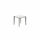 Royal Botania Tafel Gepoedercoat aluminium Brons / Bianco Statuario Royal Botania U-nite Tafel 100x90x75cm. Diverse kleuren frames en tafelbladen mogelijk.