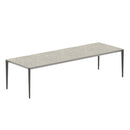 Royal Botania Tafel Gepoedercoat aluminium Brons / Ceppo Dolomitico Royal Botania U-nite Tafel 300x100x75cm. Diverse kleuren frames en tafelbladen mogelijk.