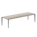 Royal Botania Tafel Gepoedercoat aluminium Brons / Taupe Grey Royal Botania U-nite Tafel 300x100x75cm. Diverse kleuren frames en tafelbladen mogelijk.