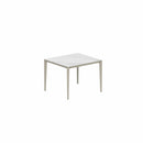 Royal Botania Tafel Gepoedercoat aluminium Pebble / Bianco Statuario Royal Botania U-nite Tafel 100x90x75cm. Diverse kleuren frames en tafelbladen mogelijk.