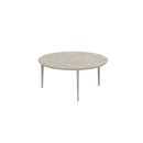 Royal Botania Tafel Gepoedercoat aluminium Pebble / Ceppo Dolomitico Royal Botania U-nite Tafel  ø160cm. Diverse kleuren frames en tafelbladen mogelijk.