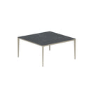 Royal Botania Tafel Gepoedercoat aluminium Pebble / Nero Marquina Royal Botania U-nite Tafel  150x150x75cm. Diverse kleuren frames en tafelbladen mogelijk.