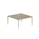 Royal Botania Tafel Gepoedercoat aluminium Pebble / Terra Sabbia Royal Botania U-nite Tafel  150x150x75cm. Diverse kleuren frames en tafelbladen mogelijk.