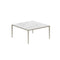 Royal Botania Tafel Gepoedercoat aluminium Sand / Bianco Statuario Royal Botania U-nite Tafel  150x150x75cm. Diverse kleuren frames en tafelbladen mogelijk.