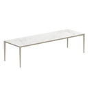 Royal Botania Tafel Gepoedercoat aluminium Sand / Bianco Statuario Royal Botania U-nite Tafel 300x100x75cm. Diverse kleuren frames en tafelbladen mogelijk.