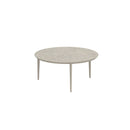 Royal Botania Tafel Gepoedercoat aluminium Sand / Ceppo Dolomitico Royal Botania U-nite Tafel  ø160cm. Diverse kleuren frames en tafelbladen mogelijk.