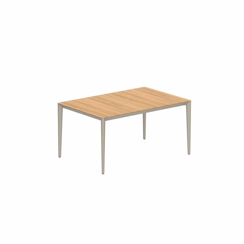 Royal Botania Tafel Gepoedercoat aluminium Sand / Teak Royal Botania U-nite Tafel 100x150x75cm. Diverse kleuren frames en tafelbladen mogelijk.