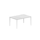 Royal Botania Tafel Gepoedercoat aluminium wit / Bianco Statuario Royal Botania U-nite Tafel 100x150x75cm. Diverse kleuren frames en tafelbladen mogelijk.