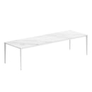 Royal Botania Tafel Gepoedercoat aluminium wit / Bianco Statuario Royal Botania U-nite Tafel 300x100x75cm. Diverse kleuren frames en tafelbladen mogelijk.