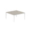 Royal Botania Tafel Gepoedercoat aluminium wit / Ceppo Dolomitico Royal Botania U-nite Tafel  150x150x75cm. Diverse kleuren frames en tafelbladen mogelijk.