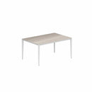 Royal Botania Tafel Gepoedercoat aluminium wit / Taupe Grey Royal Botania U-nite Tafel 100x150x75cm. Diverse kleuren frames en tafelbladen mogelijk.