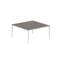 Royal Botania Tafel Gepoedercoat aluminium wit / Terra Marrone Royal Botania U-nite Tafel  150x150x75cm. Diverse kleuren frames en tafelbladen mogelijk.