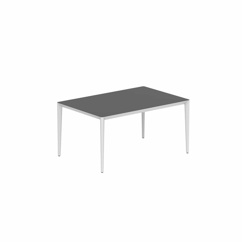 Royal Botania Tafel Gepoedercoat aluminium wit / Zwart Royal Botania U-nite Tafel 100x150x75cm. Diverse kleuren frames en tafelbladen mogelijk.