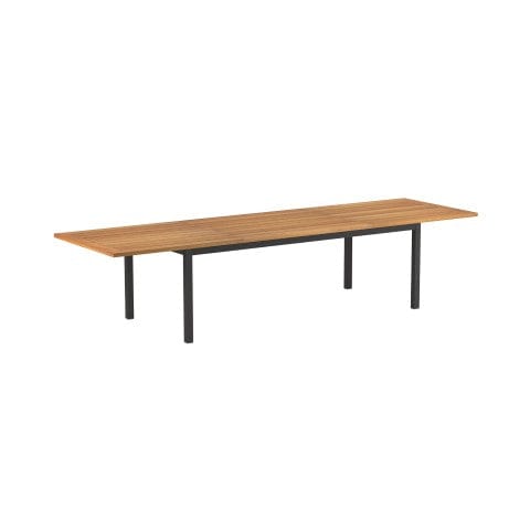 Royal Botania Tafel Gepoedercoat RVS antraciet / Teak Royal Botania Taboela Tafel uitschuifbaar 340x100x75. Leverbaar in diverse kleuren en verschillende tafelbladen mogelijk