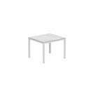 Royal Botania Tafel Gepoedercoat wit aluminium / Ceramic Bianco Stattuario Royal Botania Taboela Tafel 100x90x75. Diverse kleuren frame's en tafelbladen mogelijk