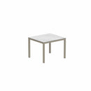 Royal Botania Tafel Gepoedercoat zand aluminium / Ceramic Bianco Stattuario Royal Botania Taboela Tafel 100x90x75. Diverse kleuren frame's en tafelbladen mogelijk