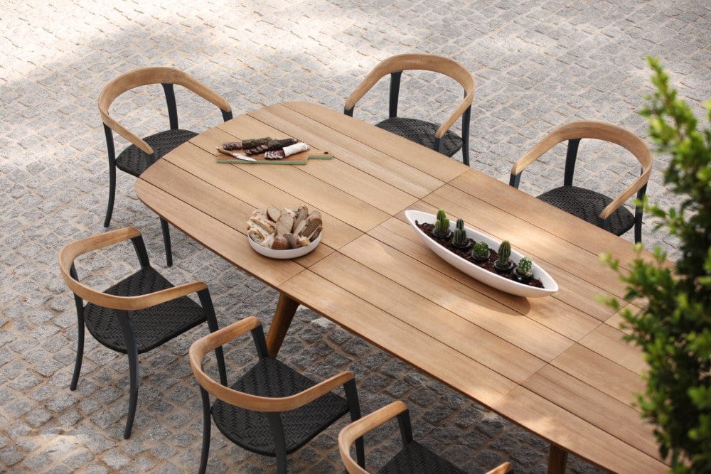 Royal Botania Tafel Royal Botania Zidiz tafel teak frame en verkrijgbaar in diverse afmetingen en met verschillende kleuren tafelbladen.