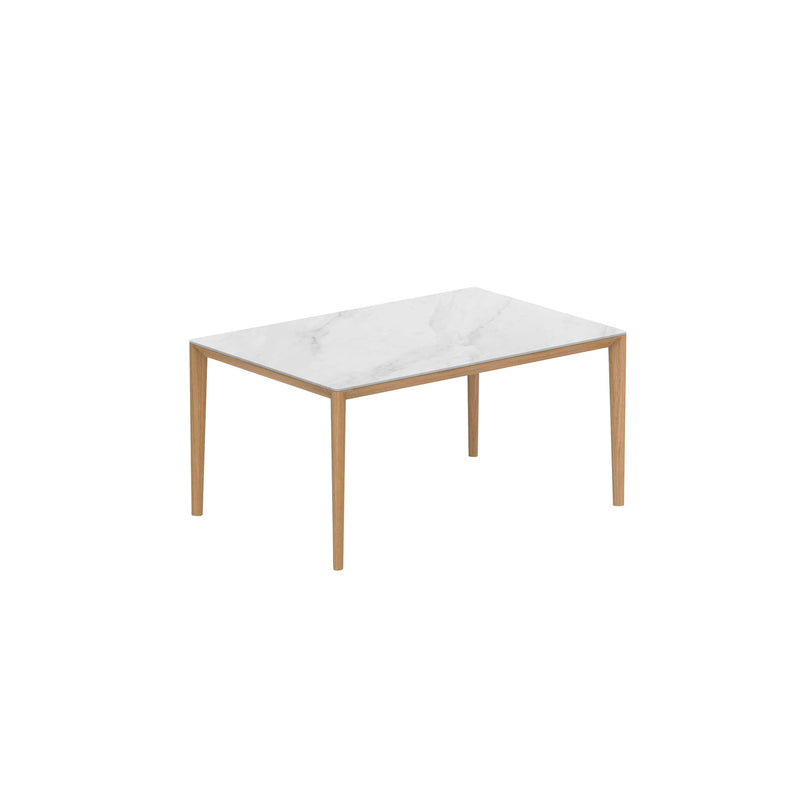 Royal Botania Tafel Teak / Bianco Statuario Royal Botania U-nite Tafel 100x150x75cm. Diverse kleuren frames en tafelbladen mogelijk.