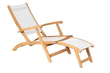 Traditional Teak Verstelbare loungestoel Wit Traditional teak, Kate deckchair, verkrijgbaar in meerdere kleuren