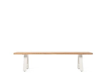 Vincent Sheppard Dining Bank 195 x 40cm / Dune White Vincent Sheppard Matteo bank met een teak zitting. Leverbaar in twee kleuren en twee afmetingen.