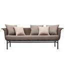 Vincent Sheppard Lounge bank Zwart/taupe / Zitkussen + 3x deco 45x50 + 2x deco 40x40 in stof categorie B Vincent Sheppard Wicked 3 zits loungebank. Verkrijgbaar in meerdere kleuren en stofferingen