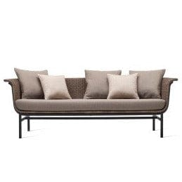 Vincent Sheppard Lounge bank Zwart/taupe / Zitkussen + 3x deco 45x50 + 2x deco 40x40 in stof categorie B Vincent Sheppard Wicked 3 zits loungebank. Verkrijgbaar in meerdere kleuren en stofferingen