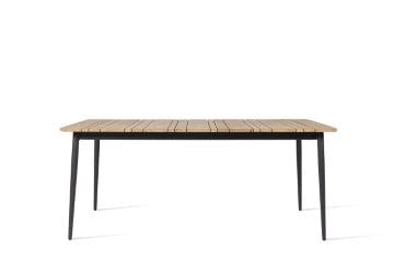 Vincent Sheppard Tafel Vincent Sheppard Leo eettafel 180 x 90cm, lava kleur frame en teakhouten tafelblad.