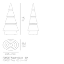 Vondom Staande lampen 150x60x75cm Vondom, Forest, instelbare LED kleuren en leverbaar in 3 afmetingen.