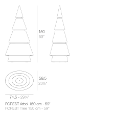 Vondom Staande lampen 150x60x75cm Vondom, Forest, instelbare LED kleuren en leverbaar in 3 afmetingen.