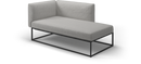Gloster Maya lounge linker of rechter chaise longue module, verkrijgbaar in 3 verschillende soorten stofferingen en een hele range aan kleuren.