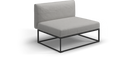 Gloster Maya lounge midden module, verkrijgbaar in 3 verschillende soorten stofferingen en een hele range aan kleuren.